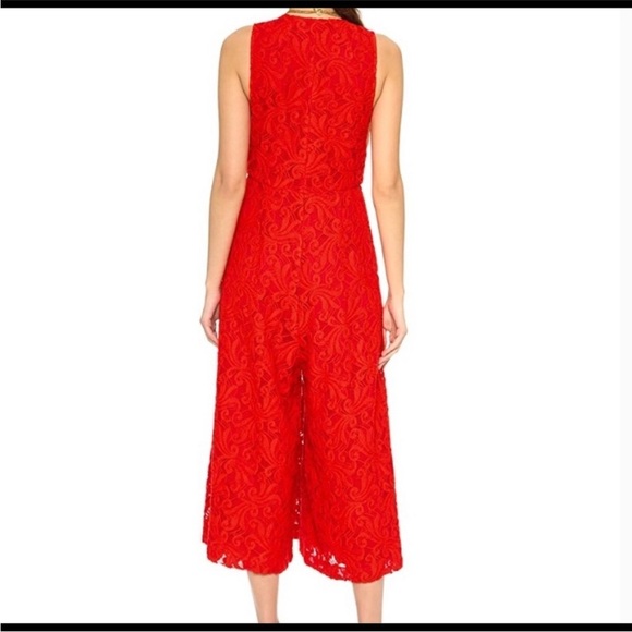 RACHEL COMEY Lace Red Rhoads Jumpsuit 2 - Picture 2 of 6